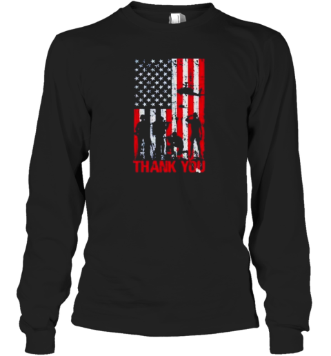 Thank You Veteran US Flag Memorial Day Long Sleeved T-shirt