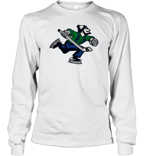 Vancouver Canucks Retro Johnny Canuck Custom Limited Hockey Long Sleeved T-shirt