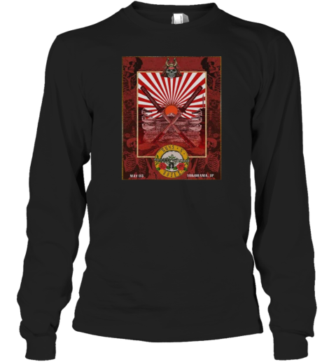 Guns N' Roses 2025 Tour Event By Ramiro Samurai Artwork Style At Yokohama Japan May 5 Poster Long Sleeved T-shirt