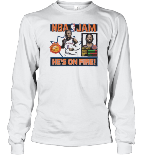 Jalen Brunson New York Knicks Homage Unisex NBA Jam Tri Blend Long Sleeved T-shirt