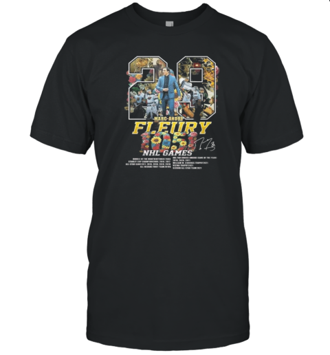 Marc Andre Fleury 1051 NHL Game Signature 2025 T-Shirt
