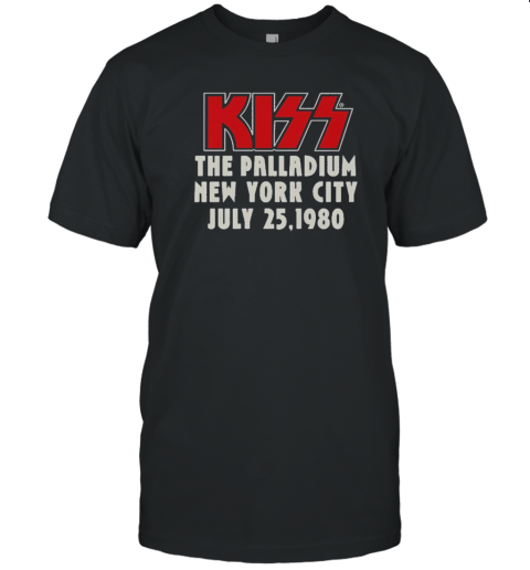 Official The Palladium Kiss The Palladium New York City 7 25 1980 T-Shirt