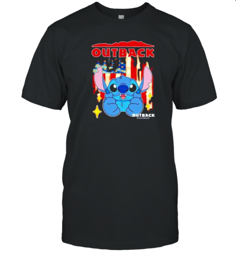 Outback Steakhouse Stitch US Flag 4Th Of July T-Shirt