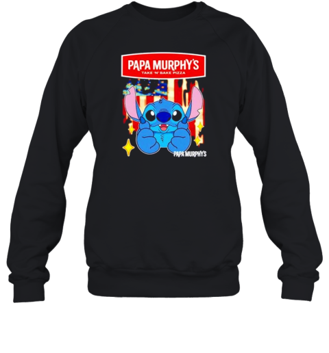 Papa Murphy'S Take ‘N Bake Pizza Stitch US Flag 4Th Of July Unisex Sweatshirt