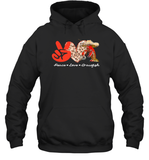 Peace Love Crawfish Leopard Unisex Hoodie