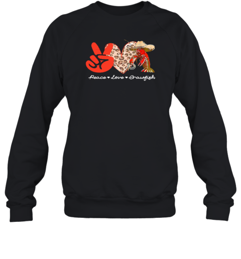 Peace Love Crawfish Leopard Unisex Sweatshirt