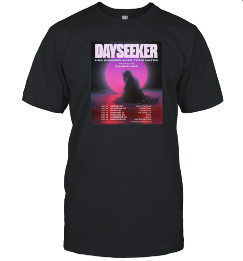 Poster Dayseeker USA Summer 2025 Tour Dates With Special Guests Colorblind And Ekoh July 2025 T-Shirt