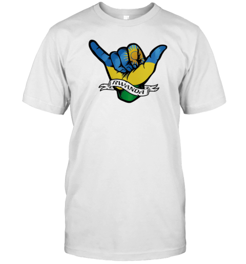 Rwanda Flag Shaka Hand Symbol T-Shirt