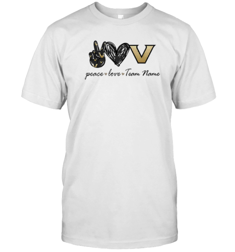 Personalized Vanderbilt Commodores Peace Love T-Shirt