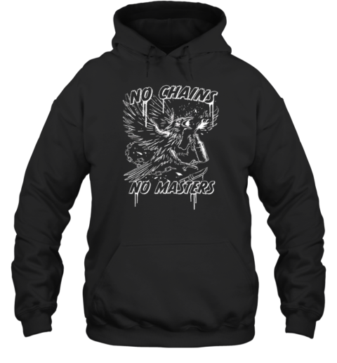 Raven No Chains No Masters Black White Unisex Hoodie