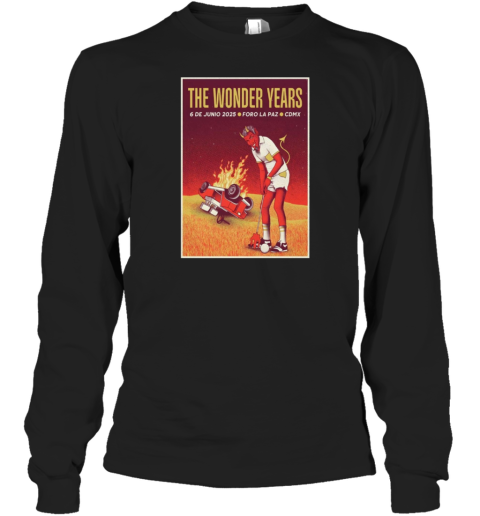 The Wonder Years Foro La Paz Mexico City MX June 6 2025 Concert Long Sleeved T-shirt