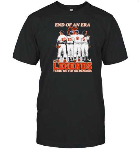 Baltimore Orioles End Of An Era Legends Thank You For The Memories Signatures T-Shirt Baltimore Orioles End Of An Era Legends Thank You For The Memories Signatures T-Shirt