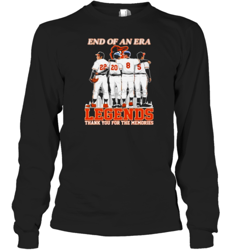 Baltimore Orioles End Of An Era Legends Thank You For The Memories Signatures Long Sleeved T-shirt