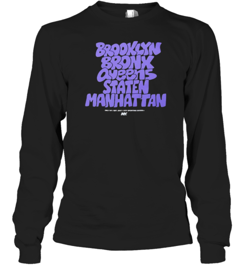 Brooklyn Bronx Queens Staten Manhattan Graffiti Boroughs Long Sleeved T-shirt