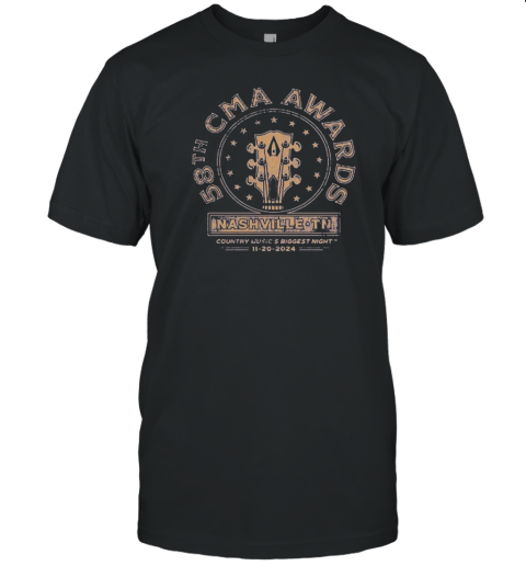 CMA Fest Awards Headstock Nashville 58Th Country Music'S Biggest Night T-Shirt CMA Fest Awards Headstock Nashville 58Th Country Music'S Biggest Night T-Shirt