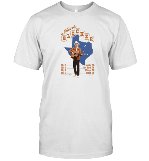 Jack Blocker Spring Tour 2025 Texas Map T-Shirt