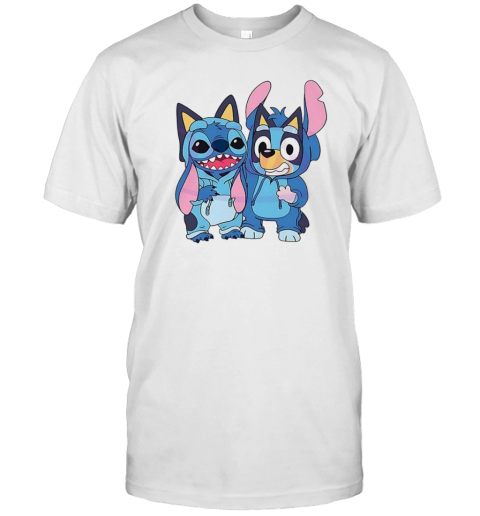 Stitch And Bluey Bluey Costume Cute Cartoon Characters T-Shirt