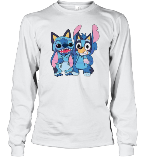 Stitch And Bluey Bluey Costume Cute Cartoon Characters Long Sleeved T-shirt