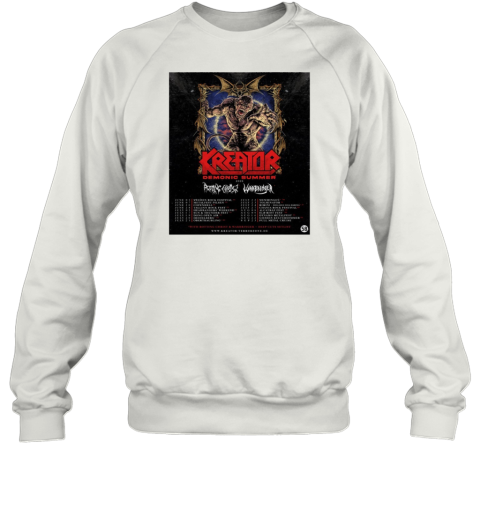 Kreator Demonic Summer June – September 2025 With Rotting Christ And Warbringer Deep Cuts Setlist Poster Unisex Sweatshirt