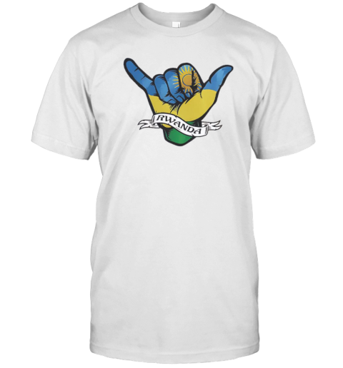 Rwanda Flag Shaka Hand Symbol T-Shirt