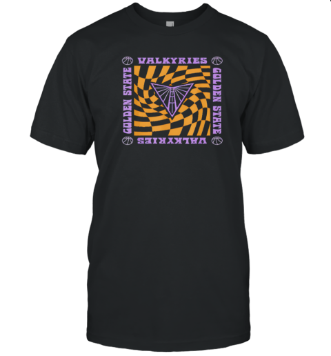 WNBA Golden State Valkyries Retro Wavy Checkerboard T-Shirt